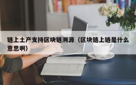 链上土产支持区块链溯源（区块链上链是什么意思啊）