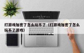 打游戏加密了怎么玩不了（打游戏加密了怎么玩不了游戏）
